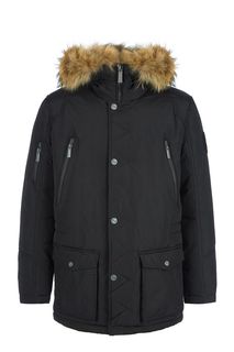 Черная куртка с меховой отделкой Finn Flare