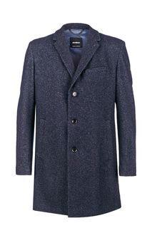 Синее полушерстяное пальто на пуговицах Strellson