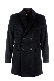 Черное шерстяное пальто Bazioni