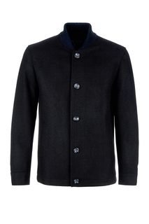 Черное шерстяное пальто на пуговицах Bazioni