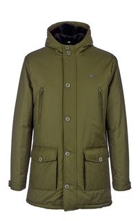 Утепленная парка из хлопка с карманами Lacoste
