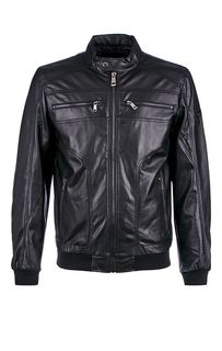 Черная куртка на молнии с карманами Guess