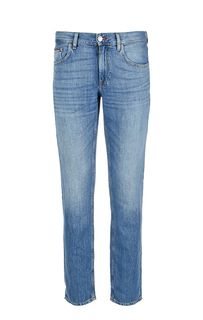 Прямые синие джинсы из хлопка и льна Bleecker Tommy Hilfiger
