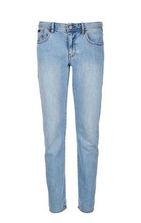 Синие зауженные джинсы с заломами Armani Exchange