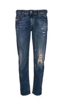 Синие джинсы скинни с декоративными потертостями Thommer Diesel