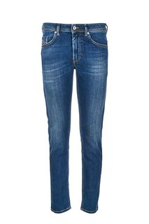 Синие джинсы скинни с декоративными заломами Thommer Diesel