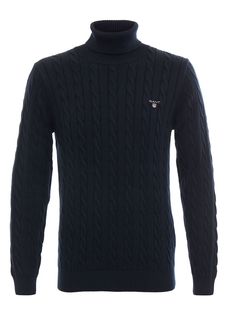 Хлопковая синяя водолазка с косами Gant