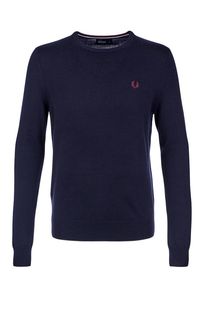 Синий джемпер с круглым вырезом Fred Perry