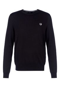 Черный шерстяной джемпер с круглым вырезом Fred Perry