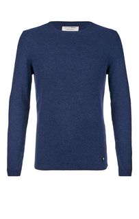Синий джемпер из хлопка с круглым вырезом Tom Tailor Denim