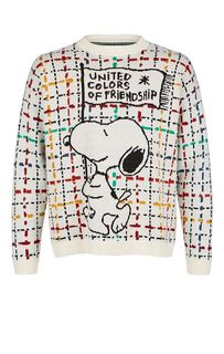 Полушерстяной джемпер в клетку Peanuts Go Green United Colors of Benetton