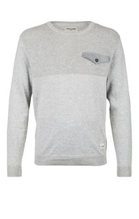Хлопковый джемпер с декоративным клапаном Jack & Jones