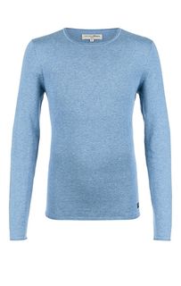 Однотонный синий джемпер из хлопка Tom Tailor Denim