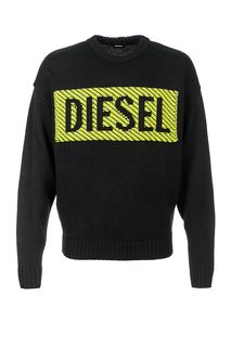 Полушерстяной черный джемпер с вышивкой Diesel