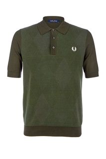 Джемпер цвета хаки с короткими рукавами Fred Perry