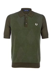 Джемпер цвета хаки с короткими рукавами Fred Perry