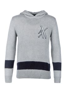 Джемпер серого цвета с капюшоном Armani Exchange