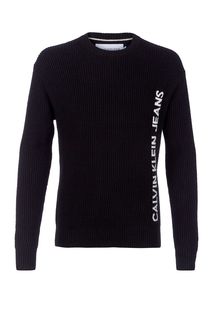 Черный джемпер с логотипом бренда Calvin Klein Jeans