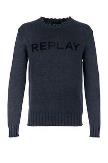 Хлопковый свитер с логотипом бренда Replay