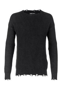 Черный хлопковый свитер Replay
