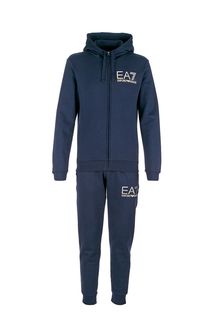 Синий спортивный костюм из хлопка EA7