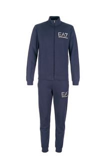 Синий спортивный костюм из хлопка EA7