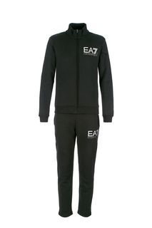 Черный спортивный костюм из хлопка EA7