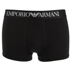 Черные трусы-боксеры из хлопка Emporio Armani