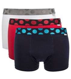 Комплект из трех хлопковых трусов-боксеров Happy Socks