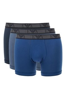 Комплект из трех синих трусов-боксеров Emporio Armani