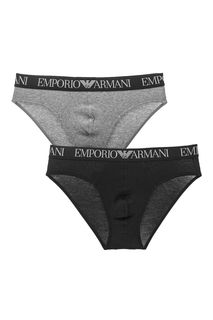Комплект из двух хлопковых трусов-брифов Emporio Armani