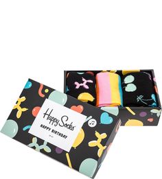 Комплект из трех пар хлопковых носков в музыкальной подарочной коробке Happy Socks