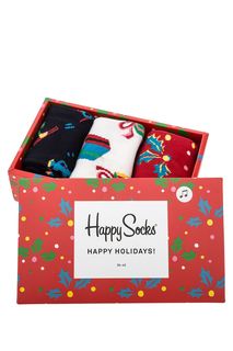 Комплект из трех пар носков в музыкальной подарочной коробке Happy Socks