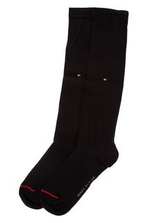 Высокие хлопковые носки черного цвета Tommy Hilfiger