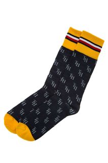 Высокие хлопковые носки с монограммой бренда Tommy Hilfiger