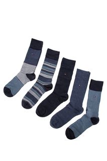 Комплект из пяти пар высоких хлопковых носков Tommy Hilfiger