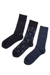 Комплект из трех пар высоких хлопковых носков Tommy Hilfiger