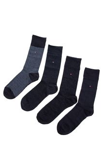 Комплект из четырех пар высоких хлопковых носков Tommy Hilfiger