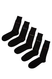 Комплект из пяти пар черных хлопковых носков Calvin Klein Jeans