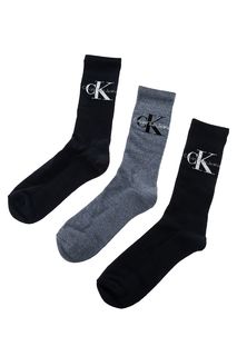 Комплект из трех пар носков с логотипом бренда Calvin Klein Jeans