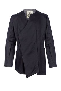 Черный льняной пиджак на магнитных кнопках Nomad Goba