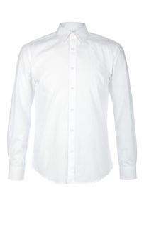 Однотонная приталенная рубашка из хлопка United Colors of Benetton