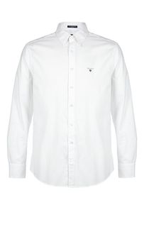 Хлопковая рубашка с логотипом бренда Gant