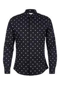Рубашка из хлопка с монограммой бренда Calvin Klein Jeans