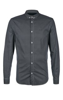 Синяя хлопковая рубашка в горошек Armani Exchange