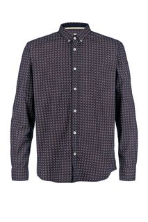 Синяя хлопковая рубашка Tom Tailor