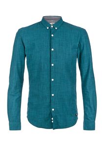 Бирюзовая рубашка из хлопка Tom Tailor Denim