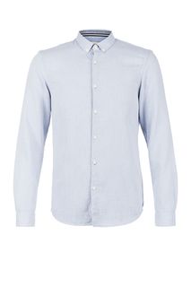 Приталенная голубая рубашка из хлопка Tom Tailor Denim
