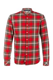 Приталенная рубашка из хлопка в клетку Tom Tailor Denim
