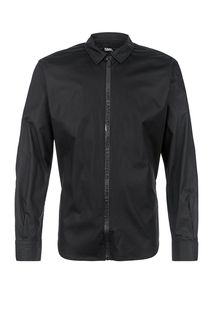 Черная хлопковая рубашка на молнии Karl Lagerfeld